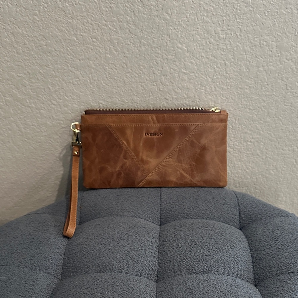 Brown Wristlet Clutch